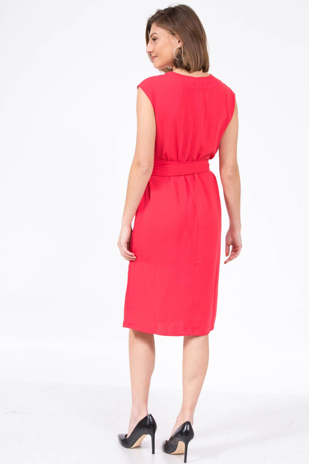 שמלת מעטפת מידי עם קשירה במותן