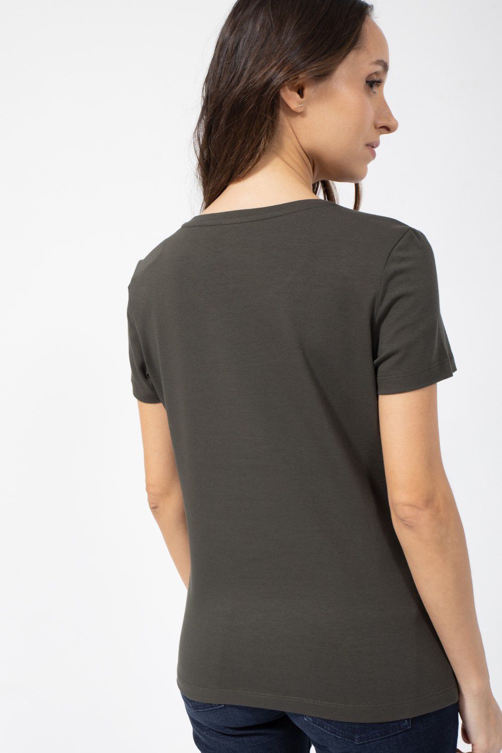 טי שירט עם הדפס לוגו המותג בשילוב קטיפה