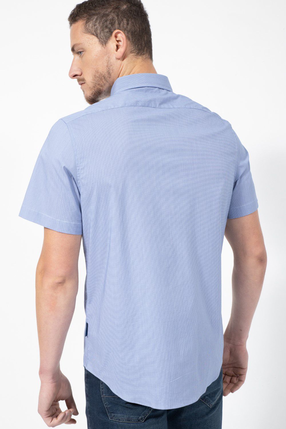 חולצה מכופתרת שרוול קצר CLASSIC FIT סטרץ’