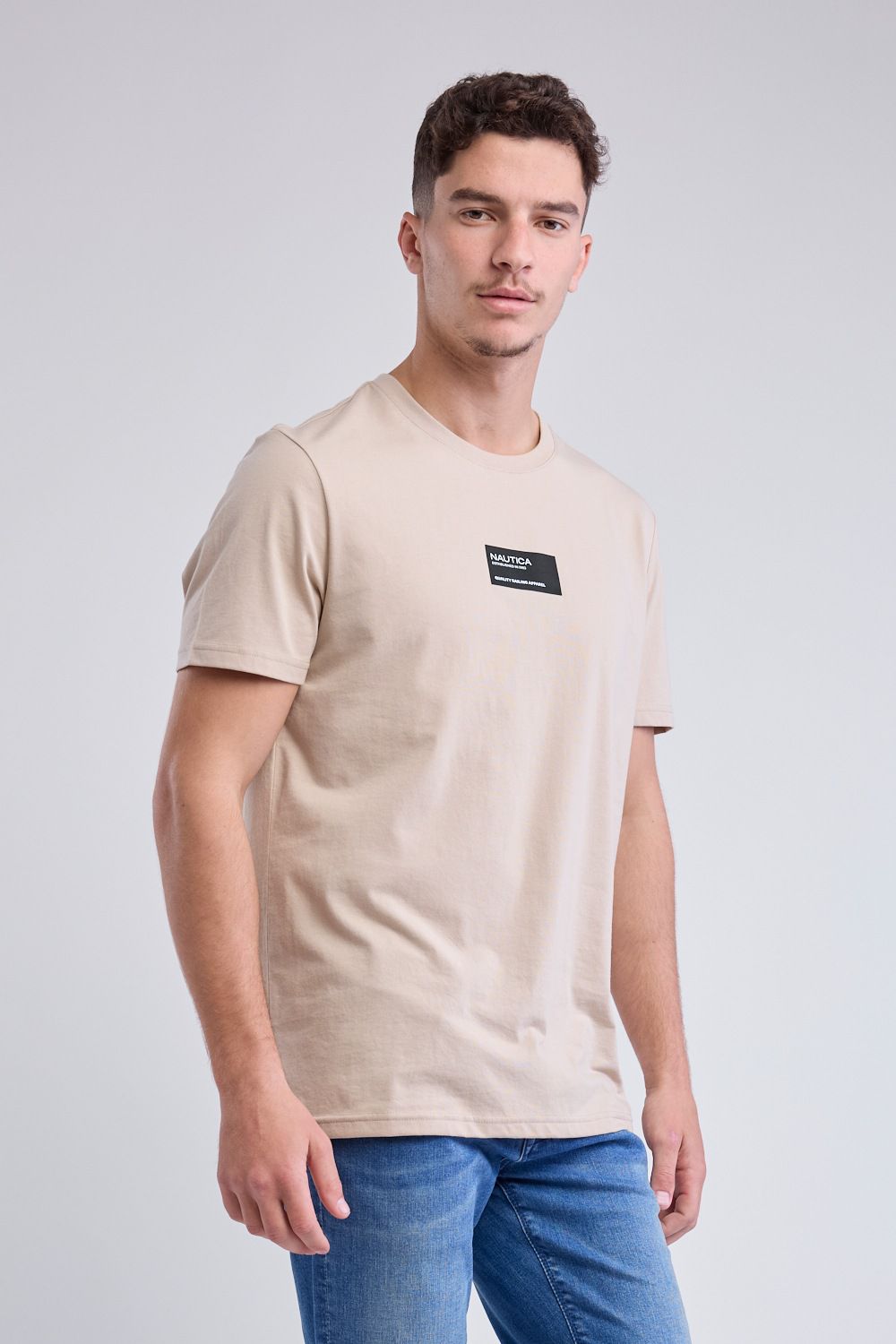טי שירט קצרה עם הדפס לוגו Nautica לגברים