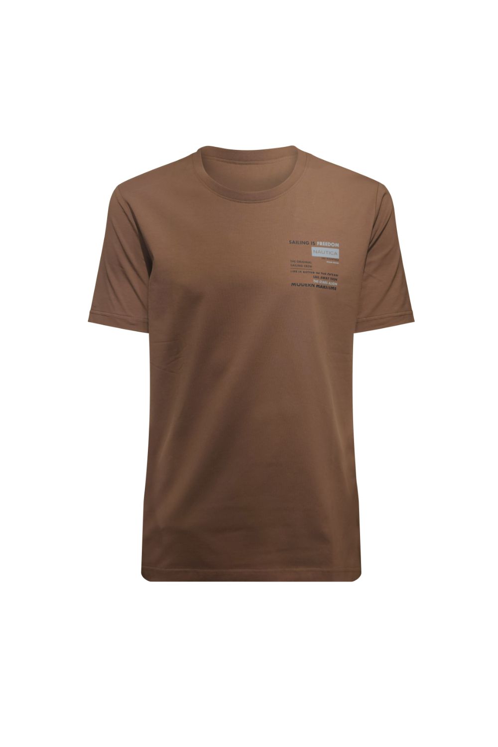 טי שירט Nautica לגברים עם הדפס בחזה