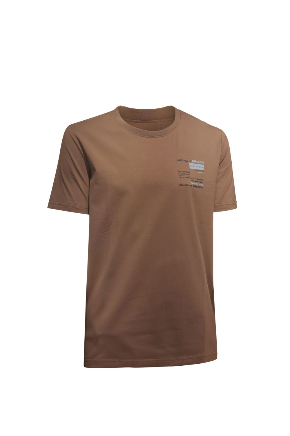 טי שירט Nautica לגברים עם הדפס בחזה