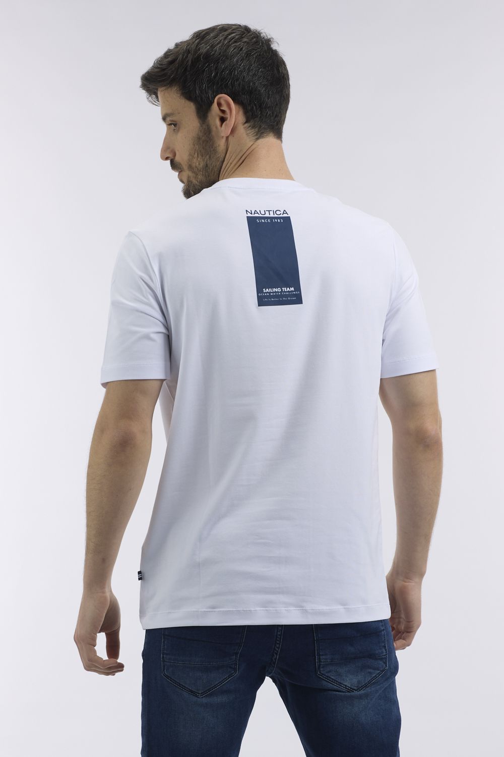 טי שירט עם מיני לוגו נאוטיקה לגבר