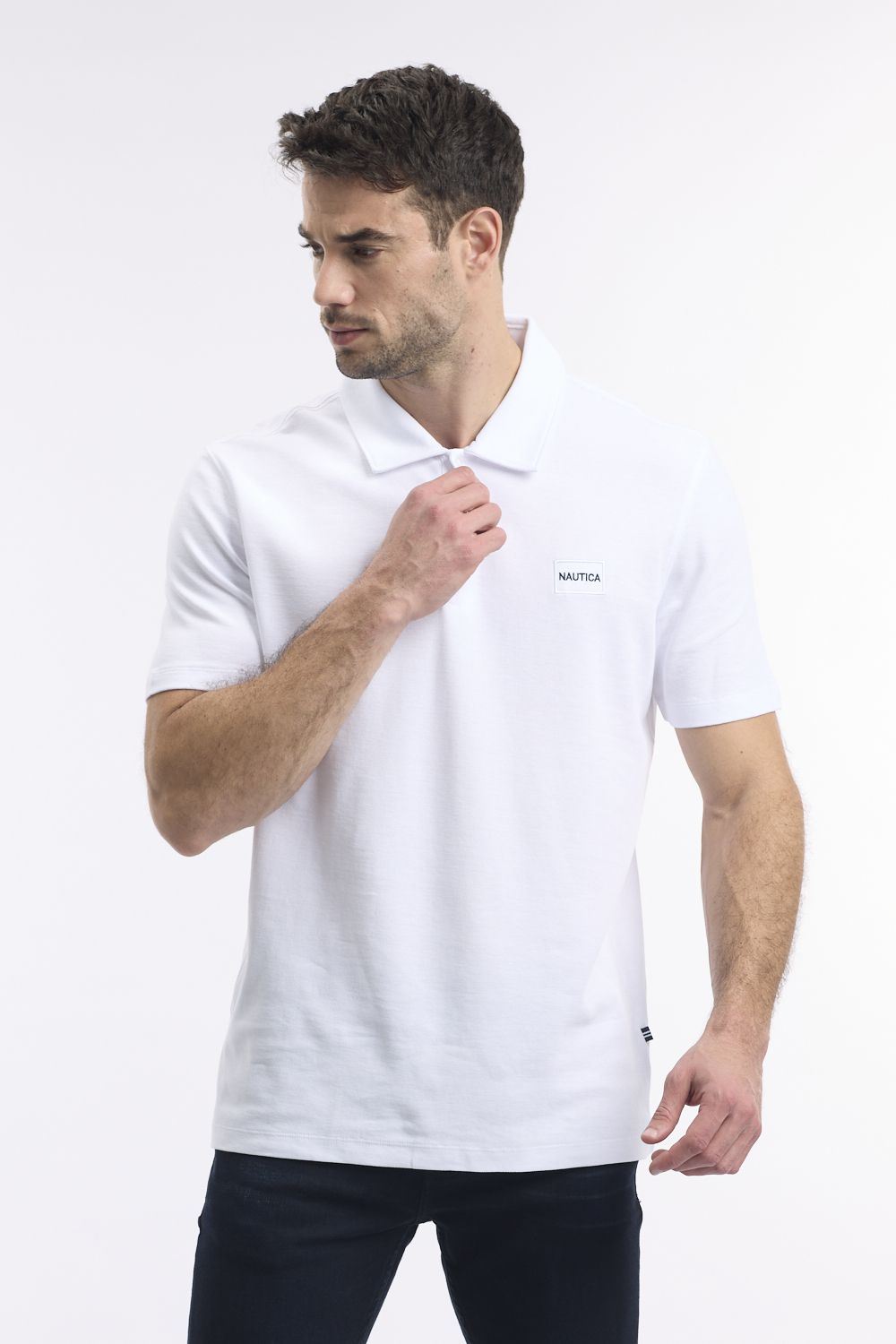 חולצת פולו עם לוגו נאוטיקה תפירה לגבר
