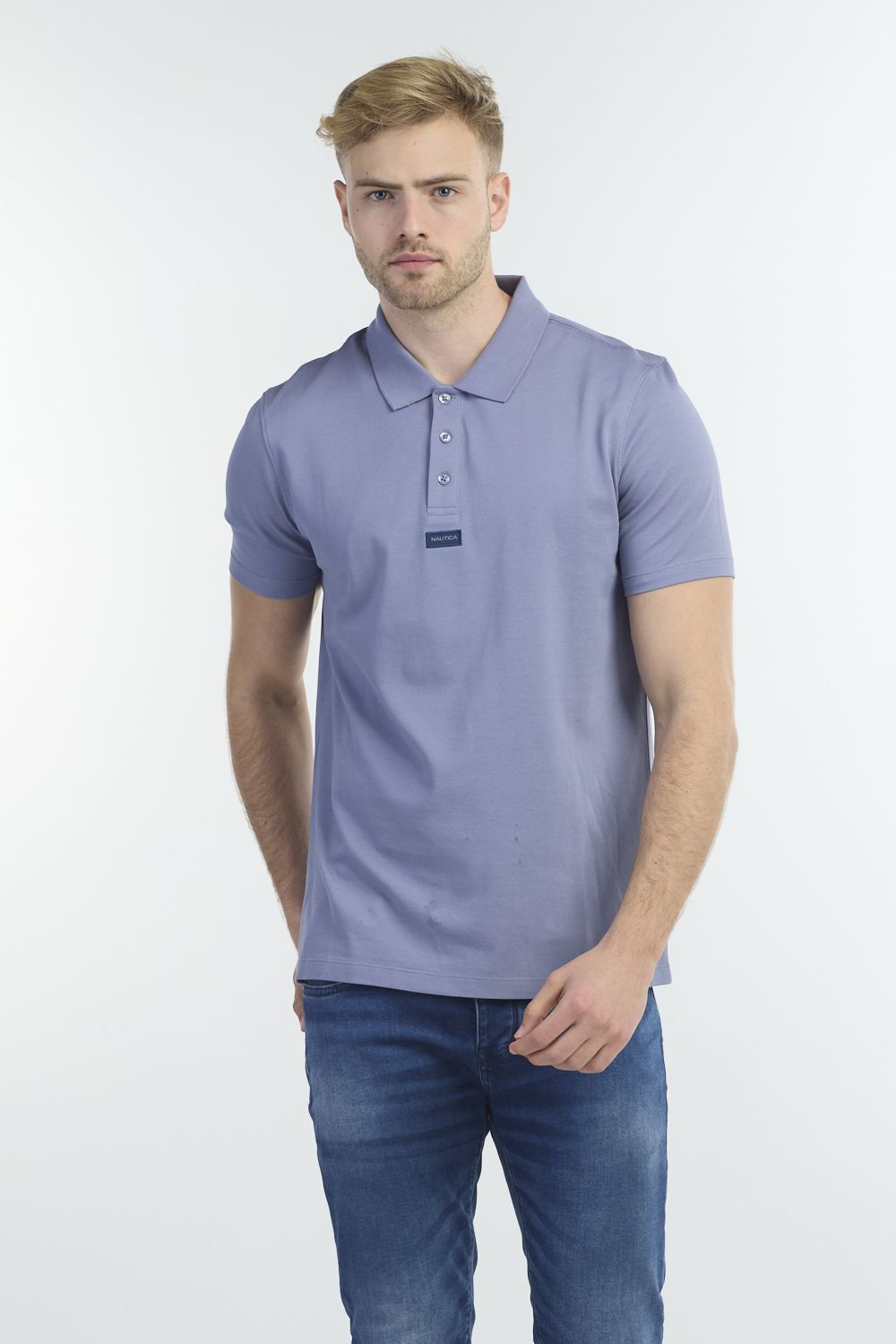 חולצת פולו עם לוגו בקצה הצווארון לגבר