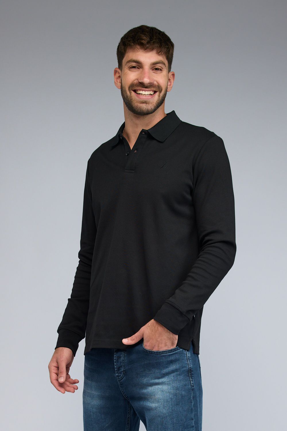 חולצת פולו Nautica ארוכה לגברים
