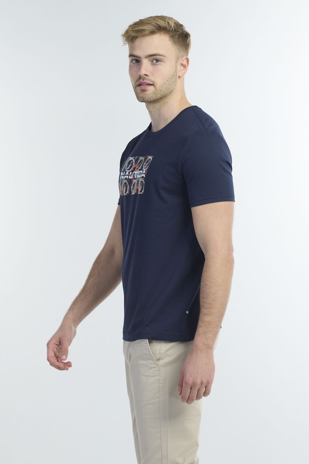 חולצה קצרה לגברים עם לוגו נאוטיקה