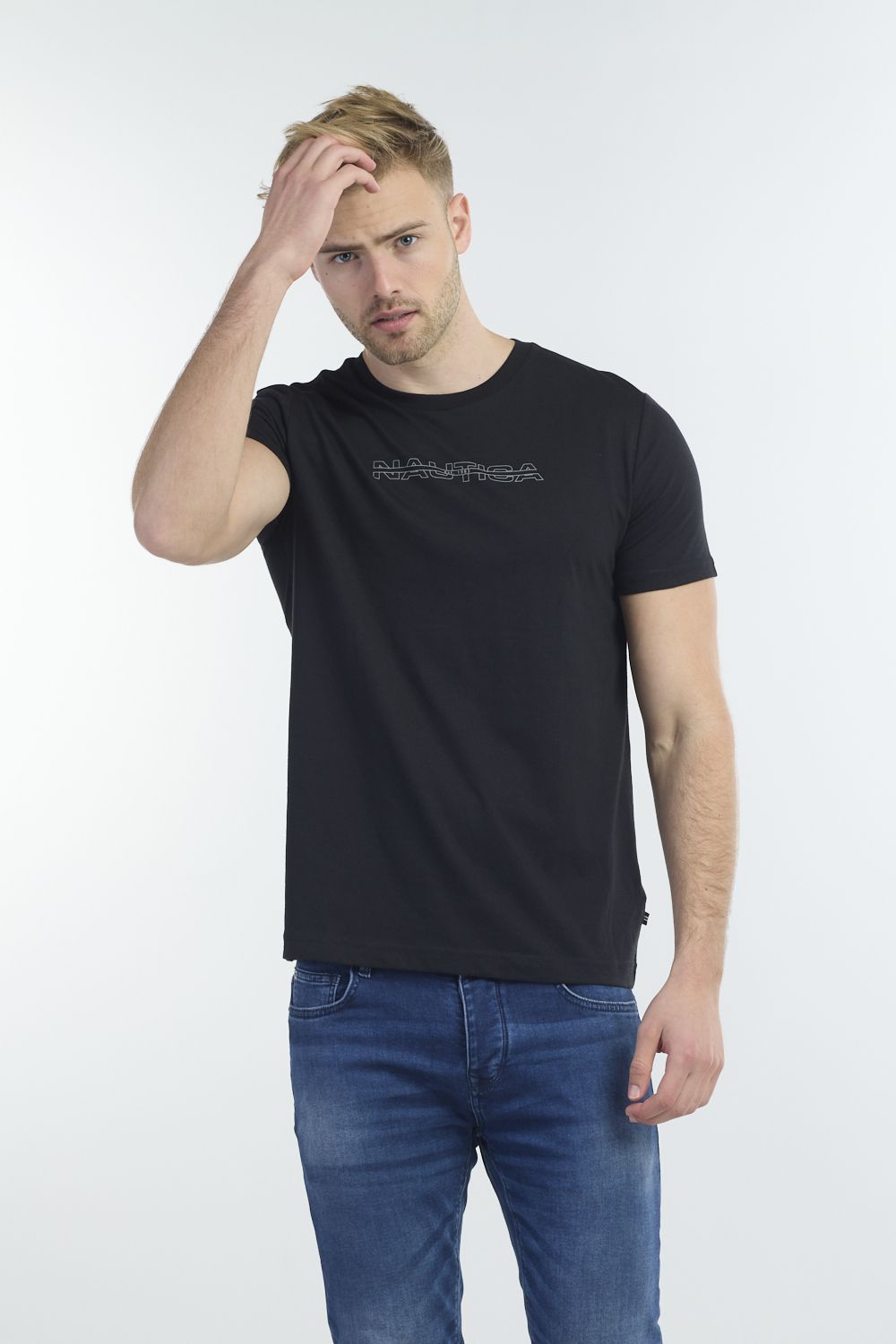 חולצה קצרה לגברים עם לוגו נאוטיקה