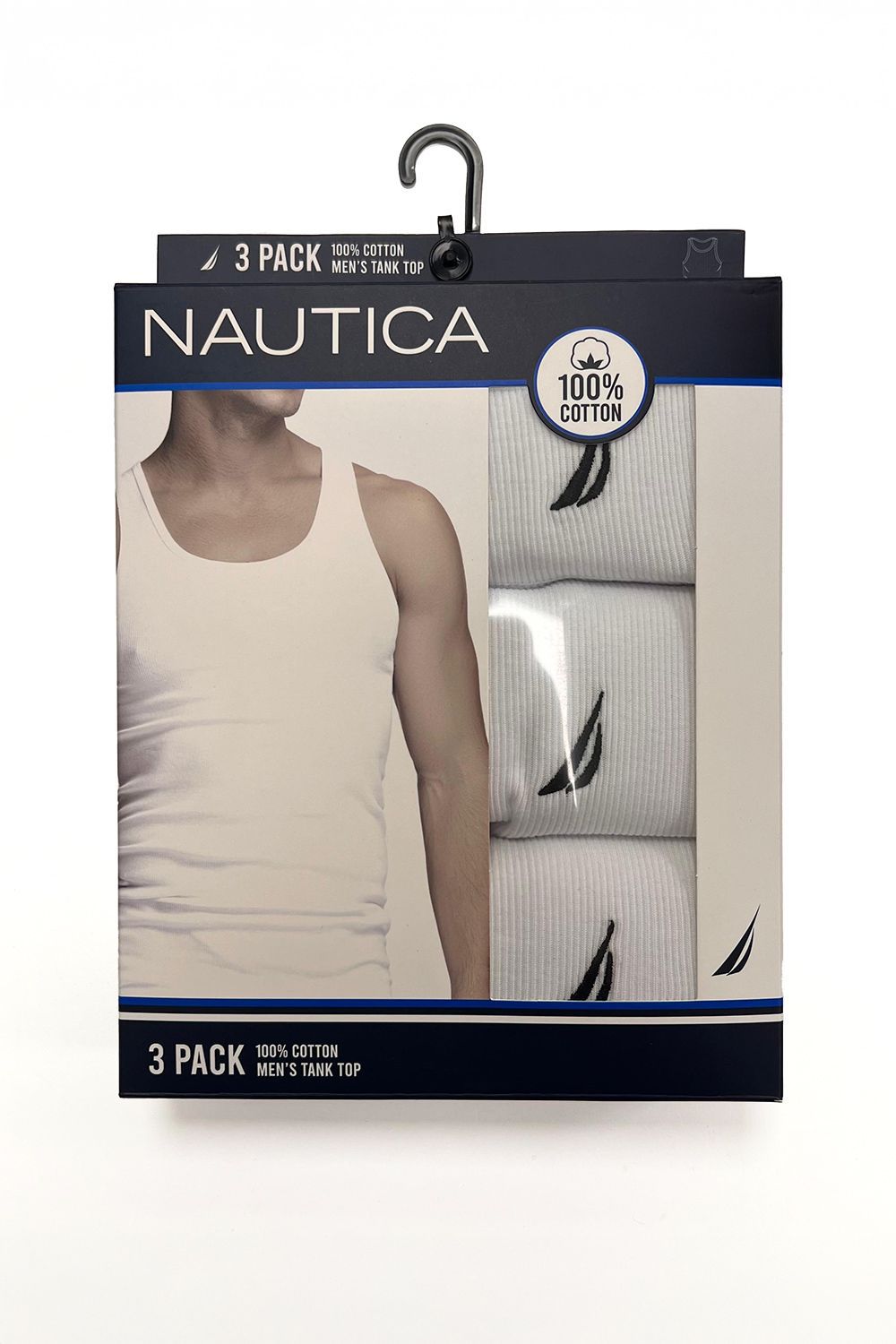 גופייה עם לוגו Nautica לגברים (מארז שלישייה)