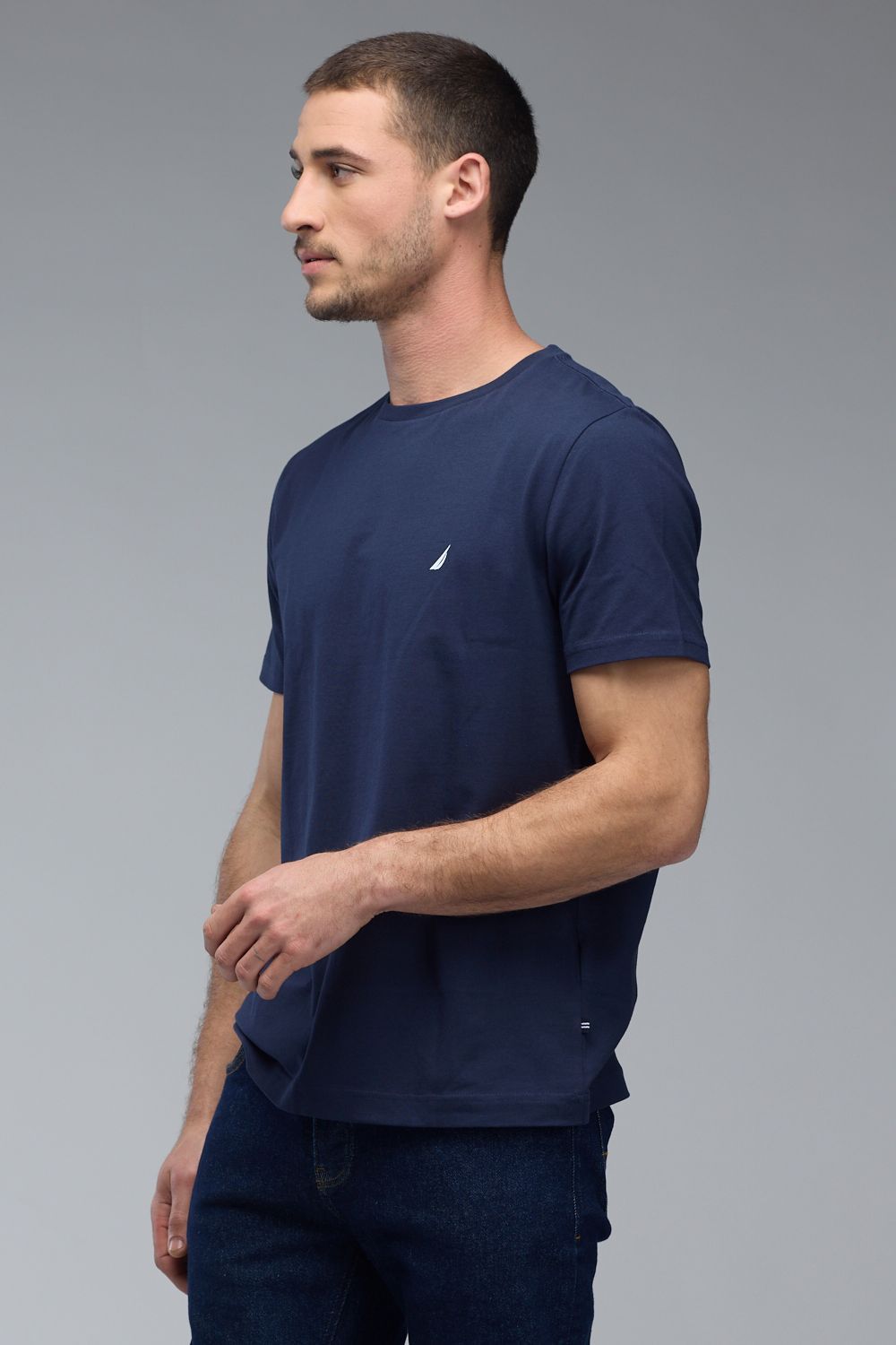 טי שירט עם לוגו Nautica והדפס אחורי לגברים