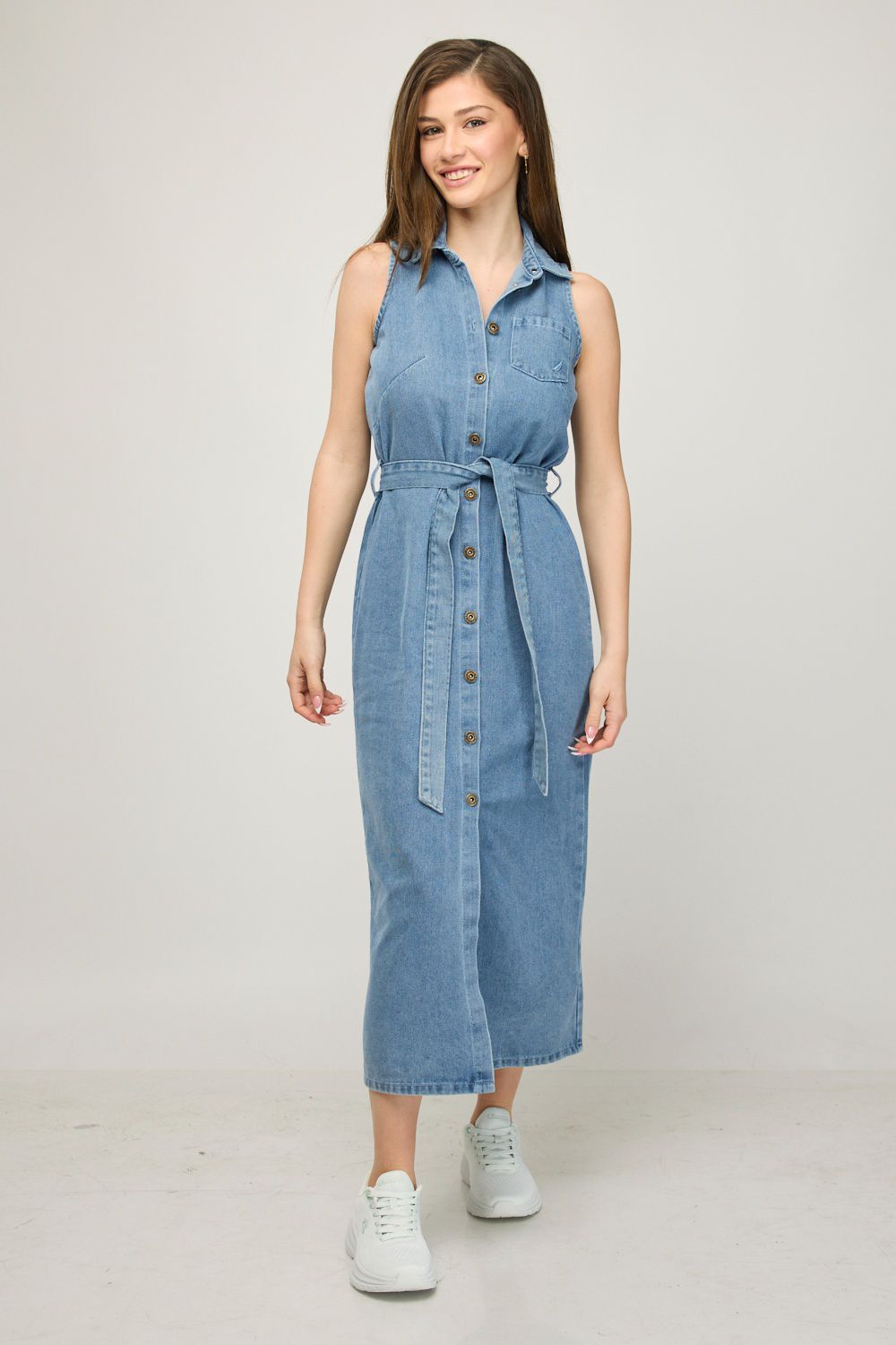 שמלת ג’ינס ללא שרוולים לנשים