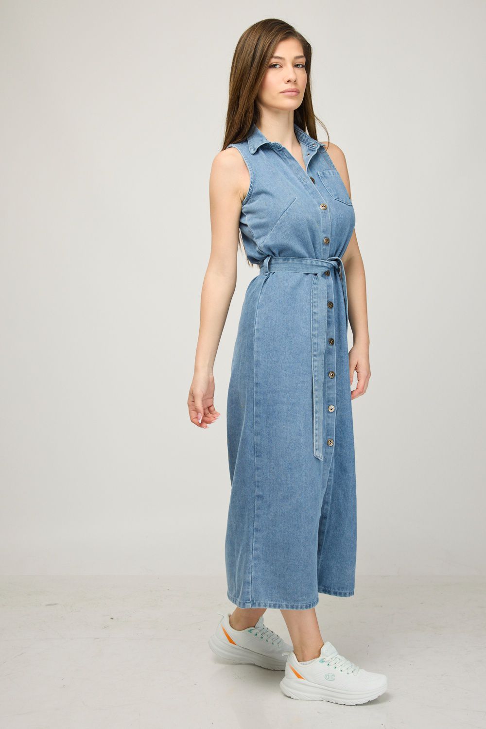 שמלת ג’ינס ללא שרוולים לנשים