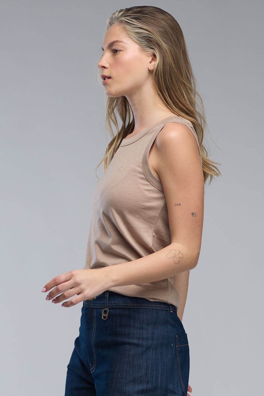 גופייה חלקה עם לוגו Nautica לנשים