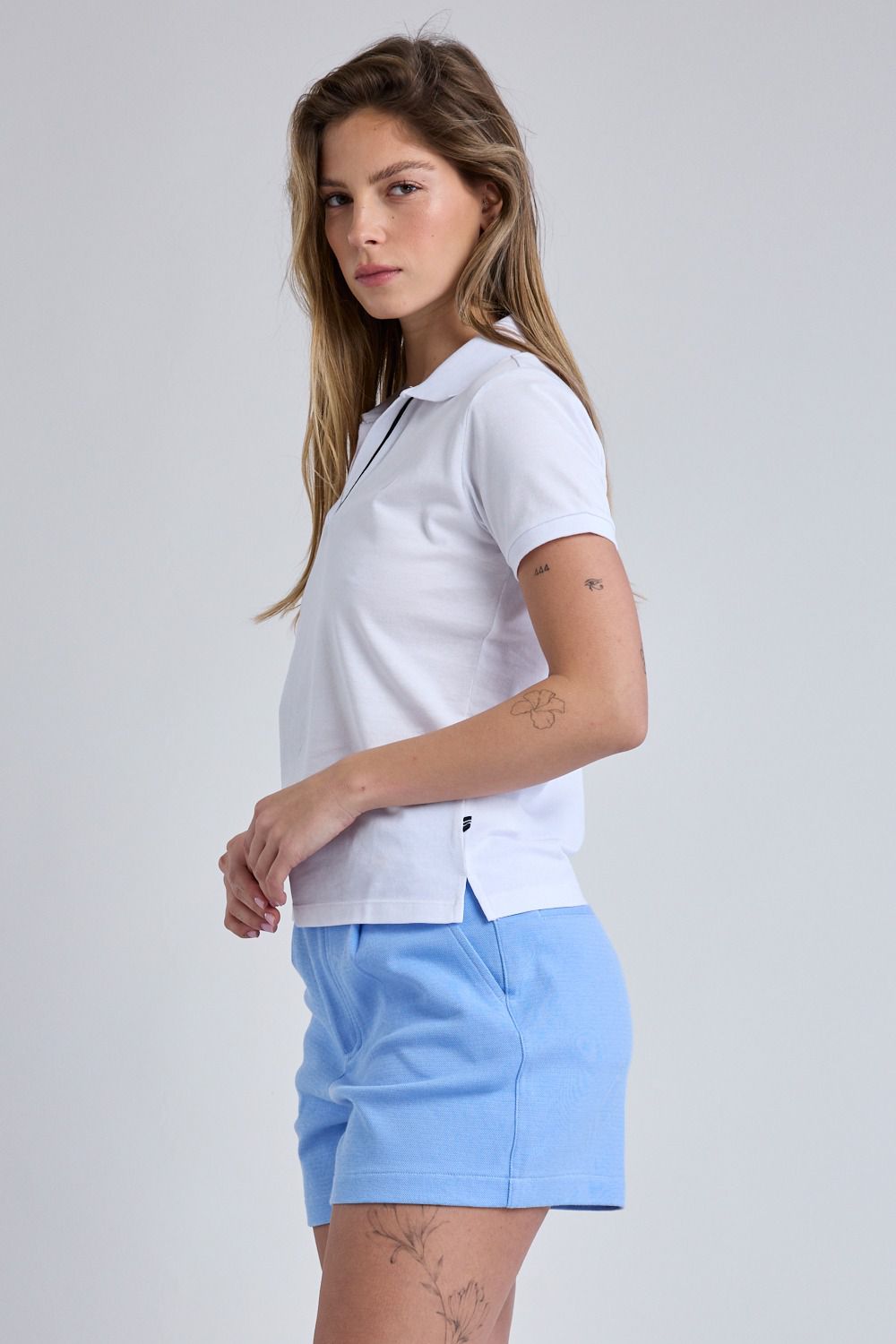 חולצת פולו Nautica קצרה עם לוגו רקום לנשים