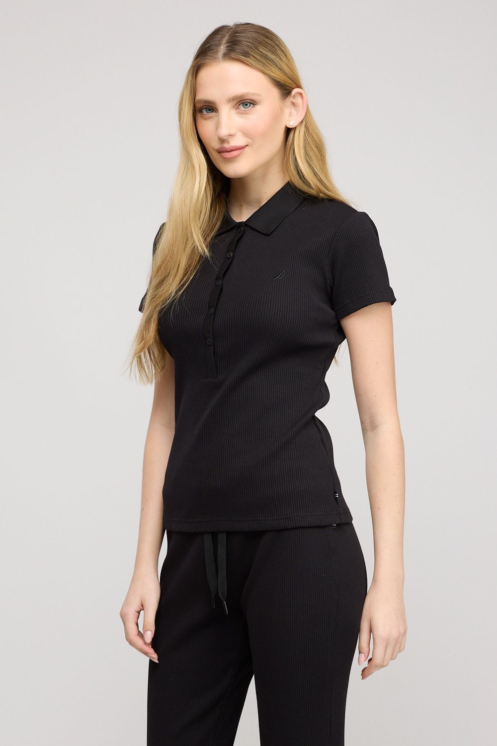 חולצת פולו ריב קצרה לנשים