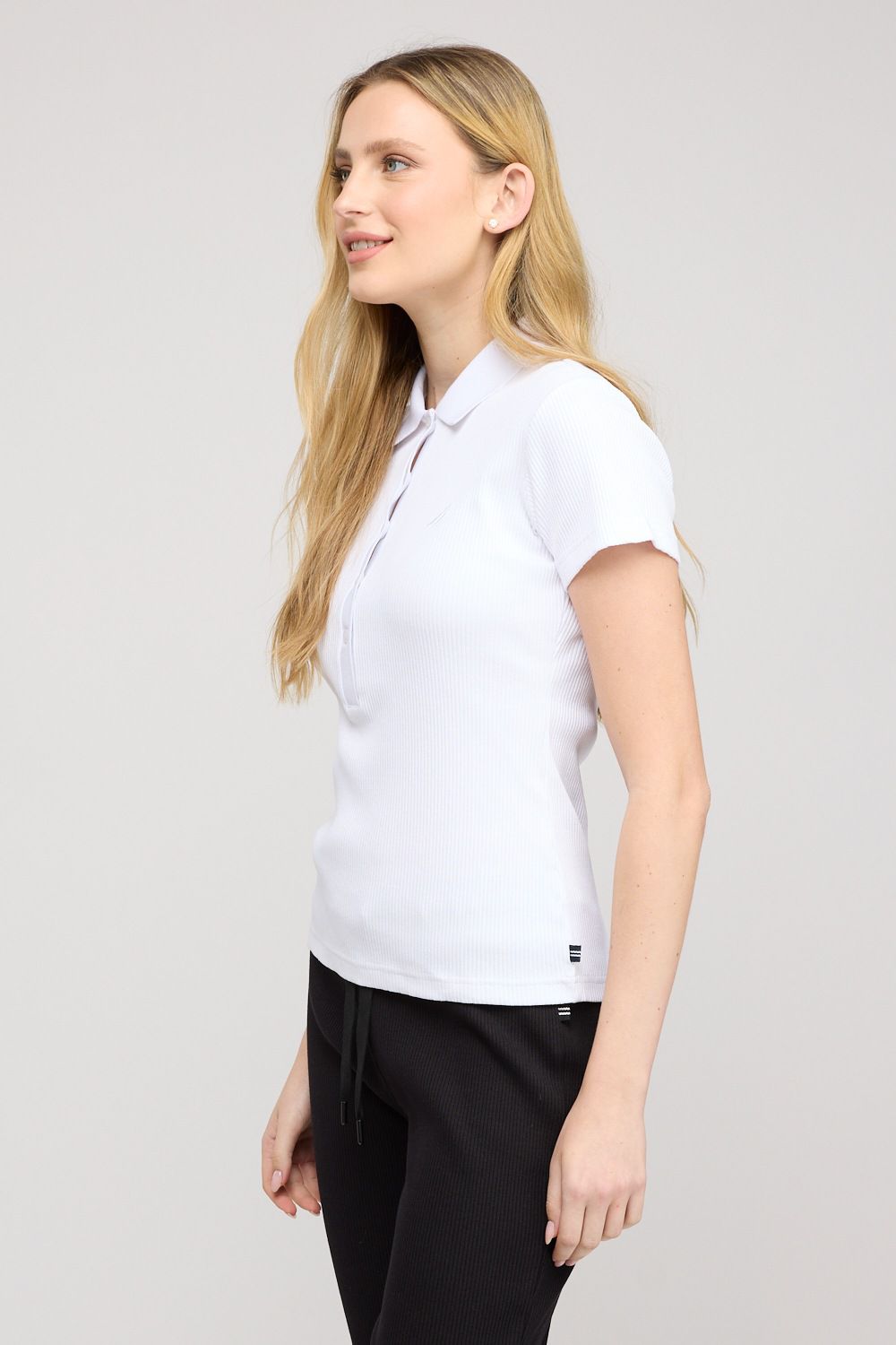 חולצת פולו ריב קצרה לנשים