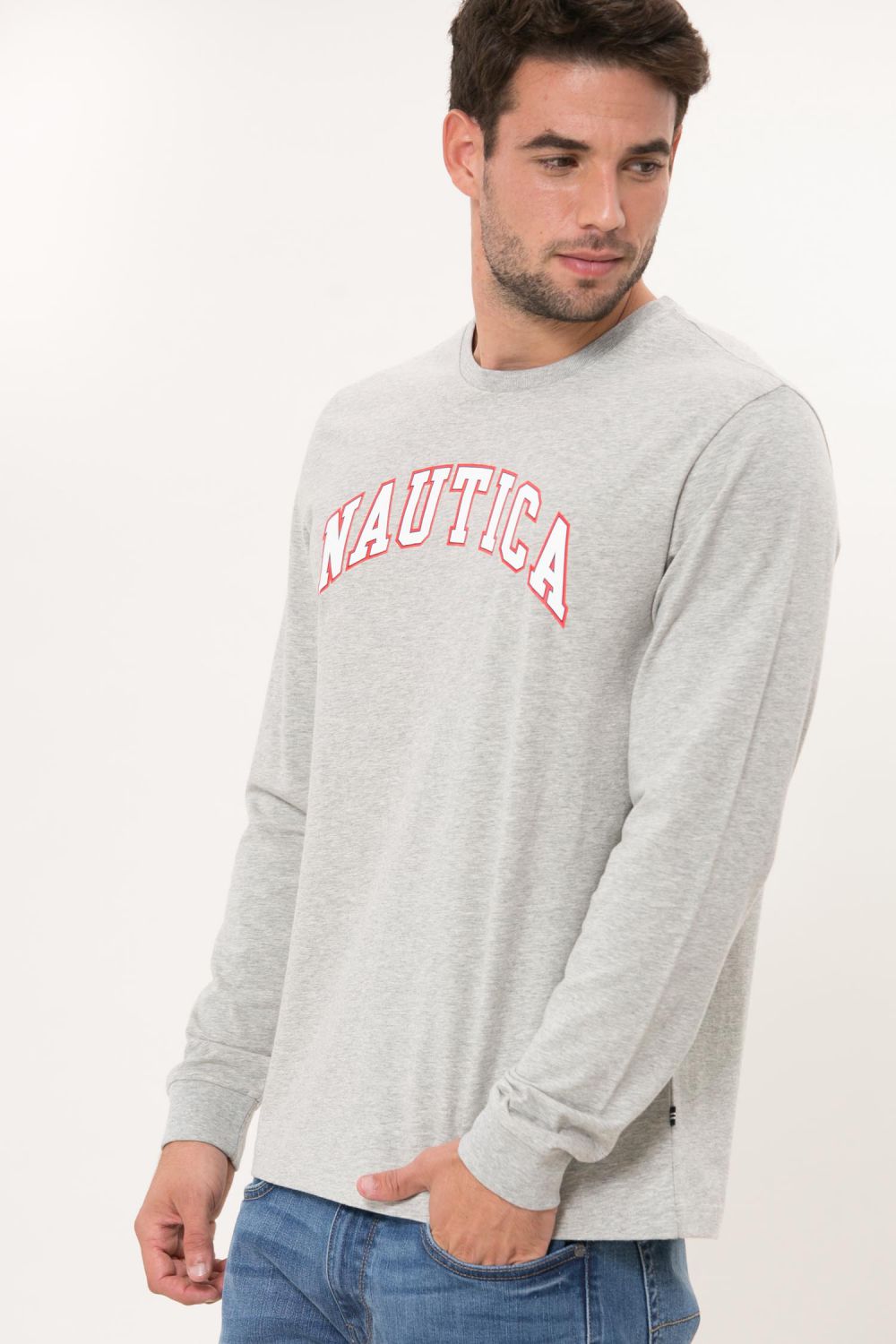 חולצת טריקו בהדפס NAUTICA וצווארון ניקי