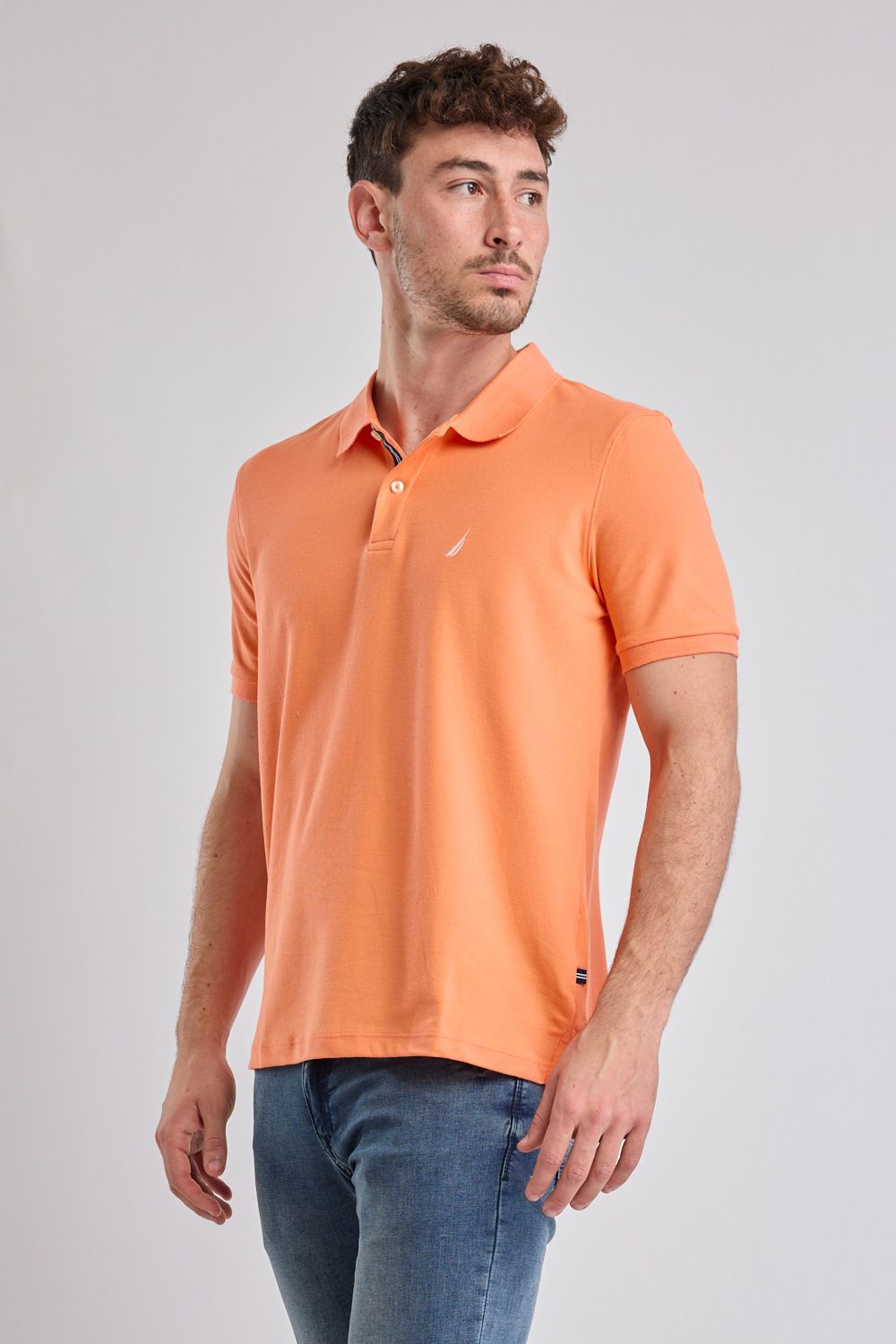 חולצת פולו Nautica קצרה עם לוגו רקום גברים