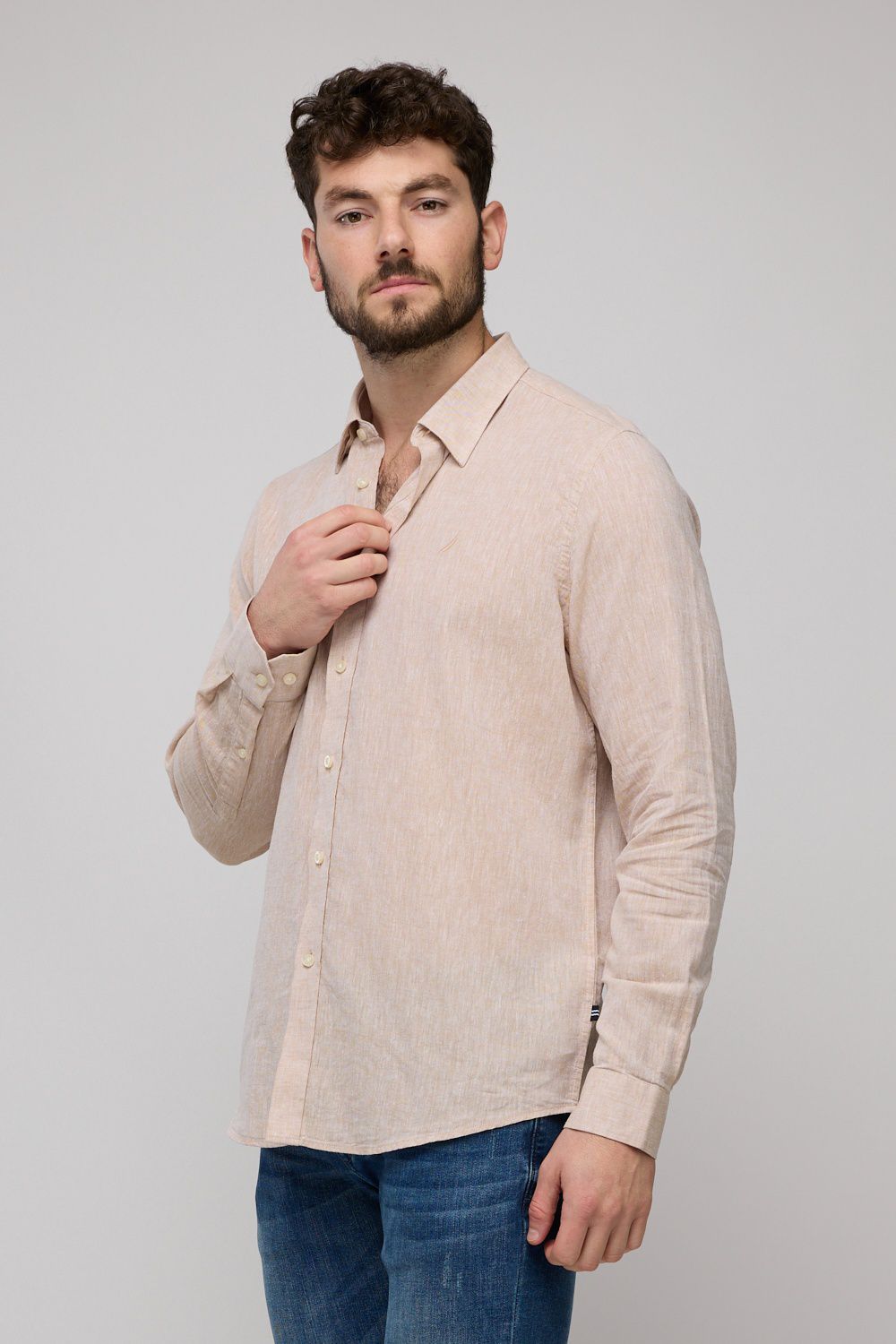 חולצה מכופתרת ארוכה לגברים