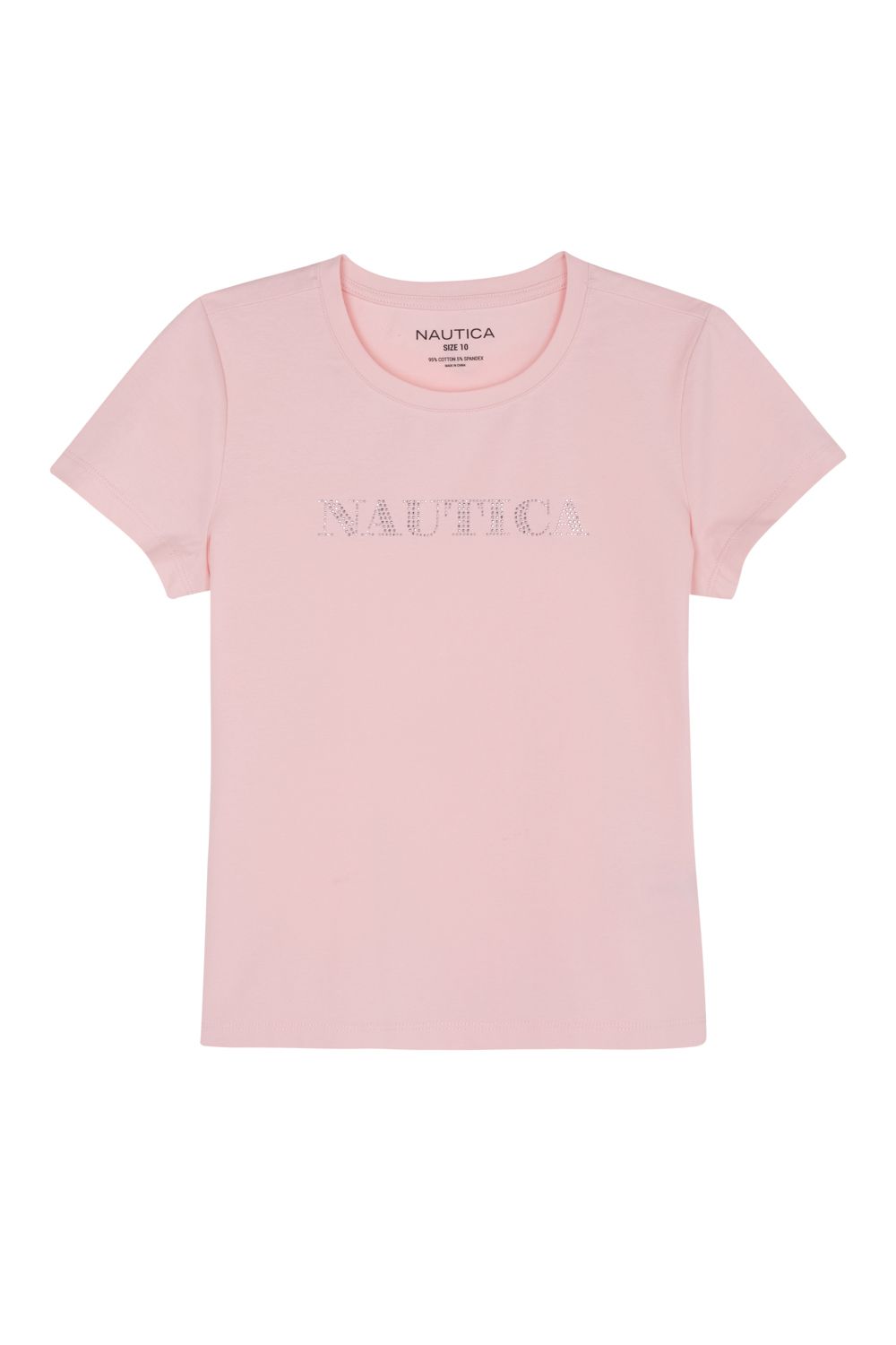 טי שירט Nautica בשילוב אבנים כסופות לילדות