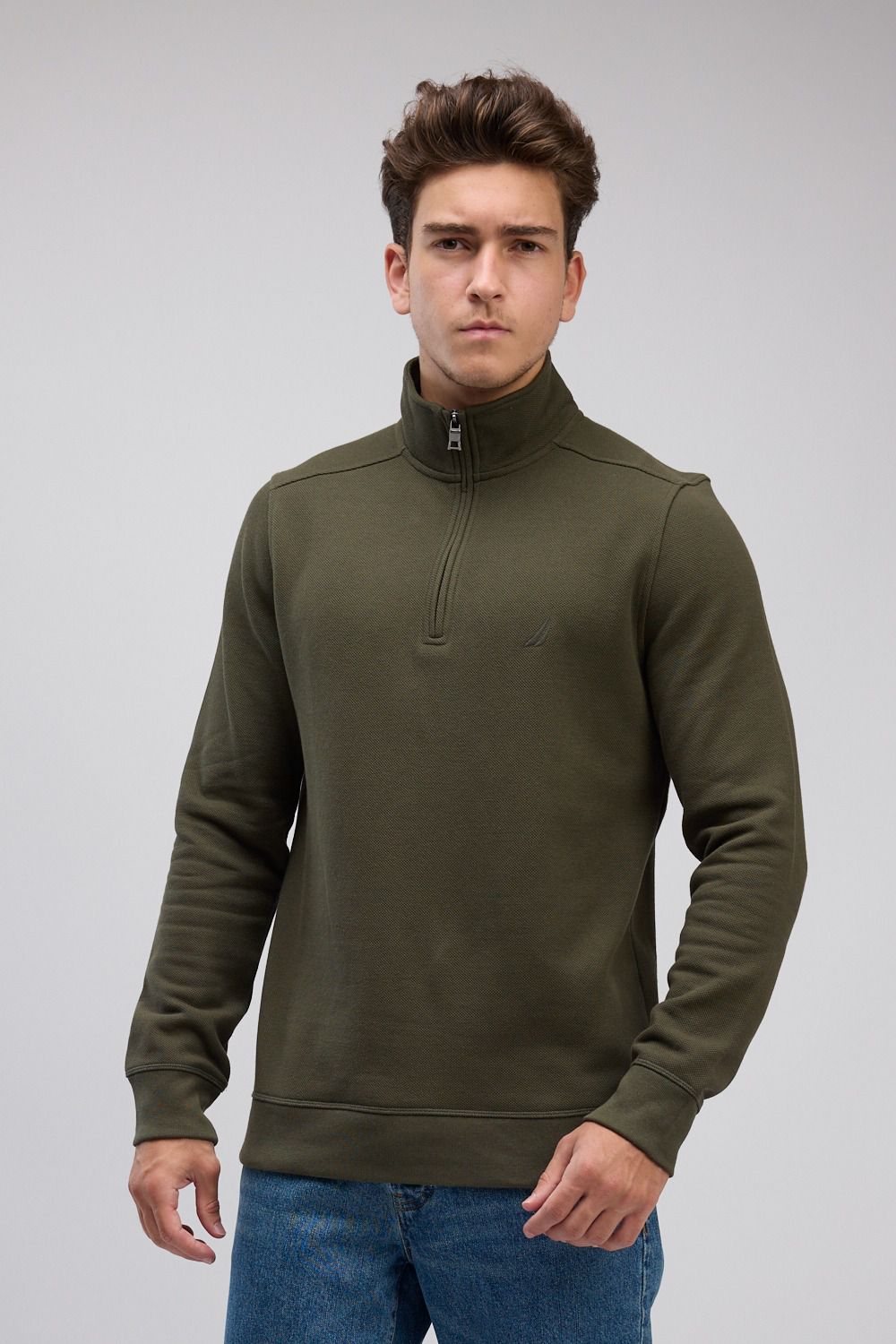 סווטשירט עם חצי רוכסן Nautica לגברים