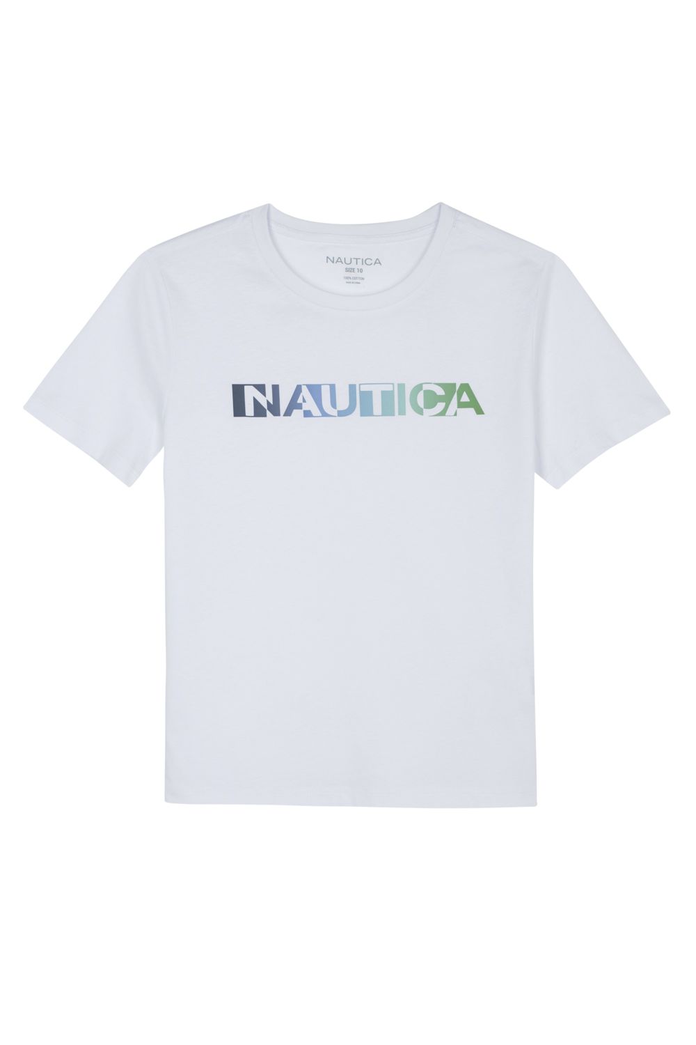 טי שירט Nautica לילדים עם שרוולים קצרים והדפס