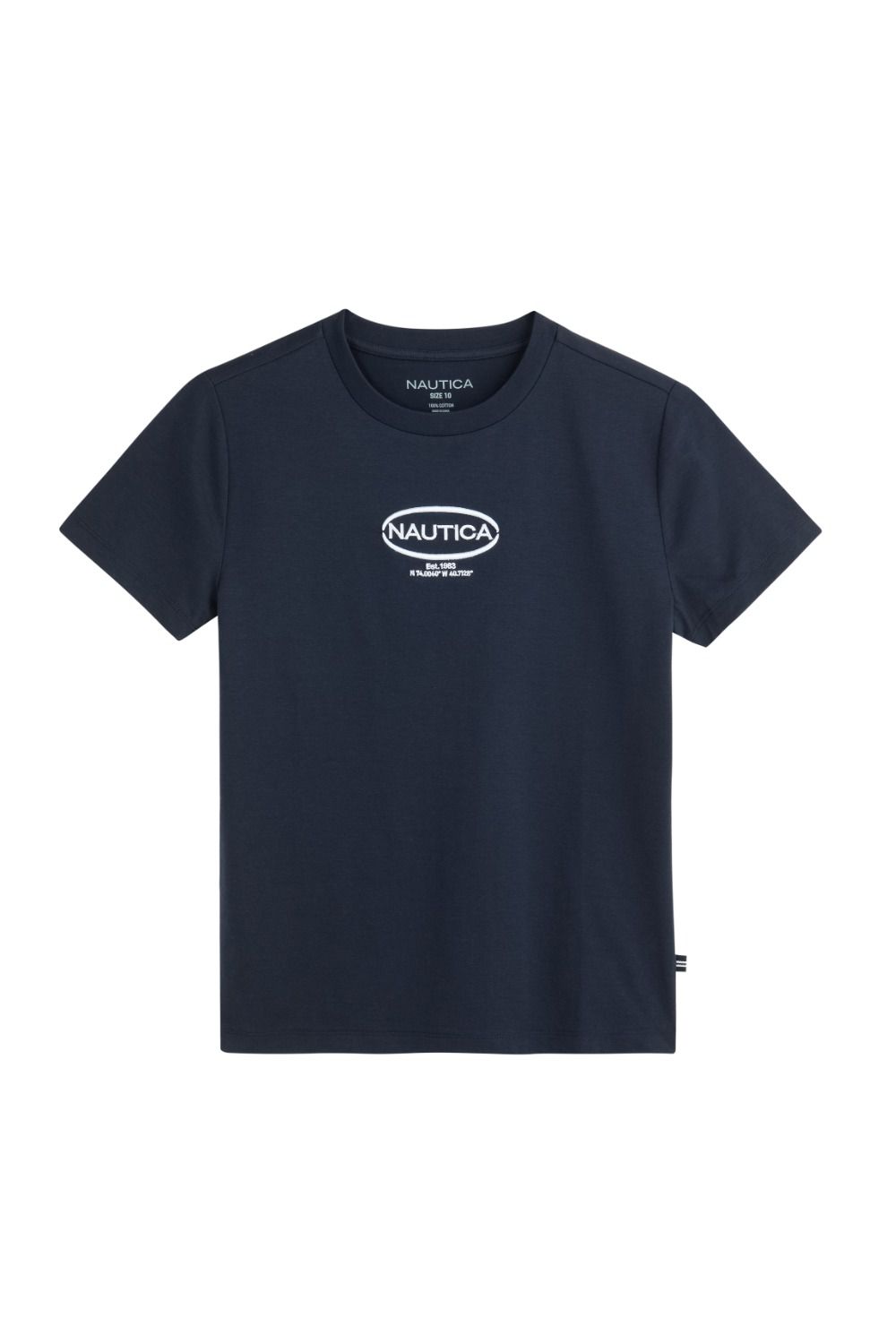 חולצת טי Nautica קצרה עם הדפס לוגו לילדים