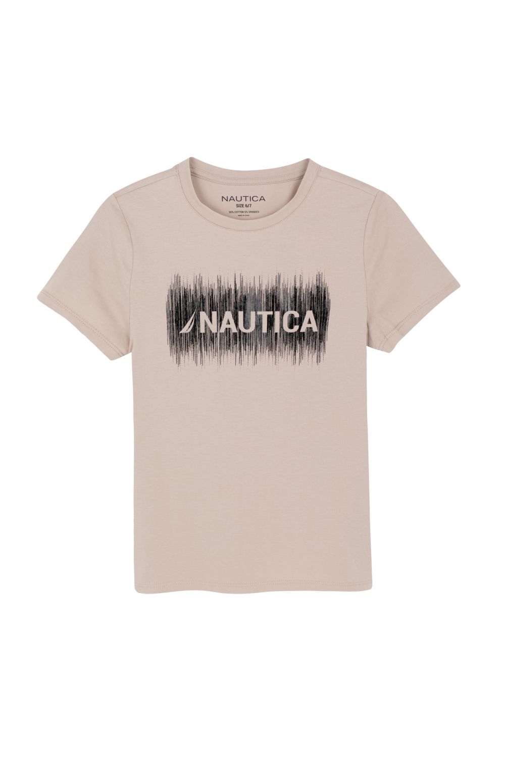 טי שירט לוגו נאוטיקה רקע פסים לילדים (2-12)