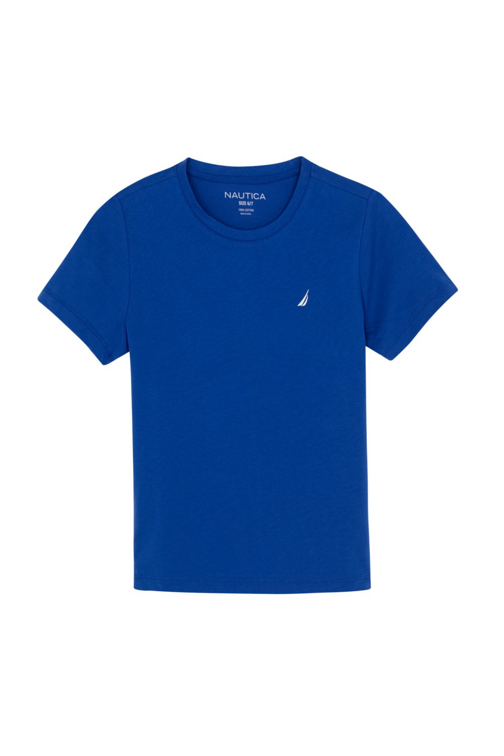 טי שירט צווארון עגול עם הדפס לוגו לילדים (2-12)