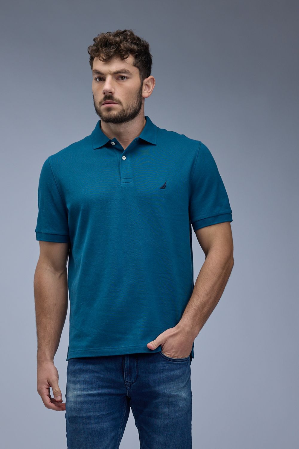 חולצת פולו קצרה עם לוגו Nautica רקום לגברים