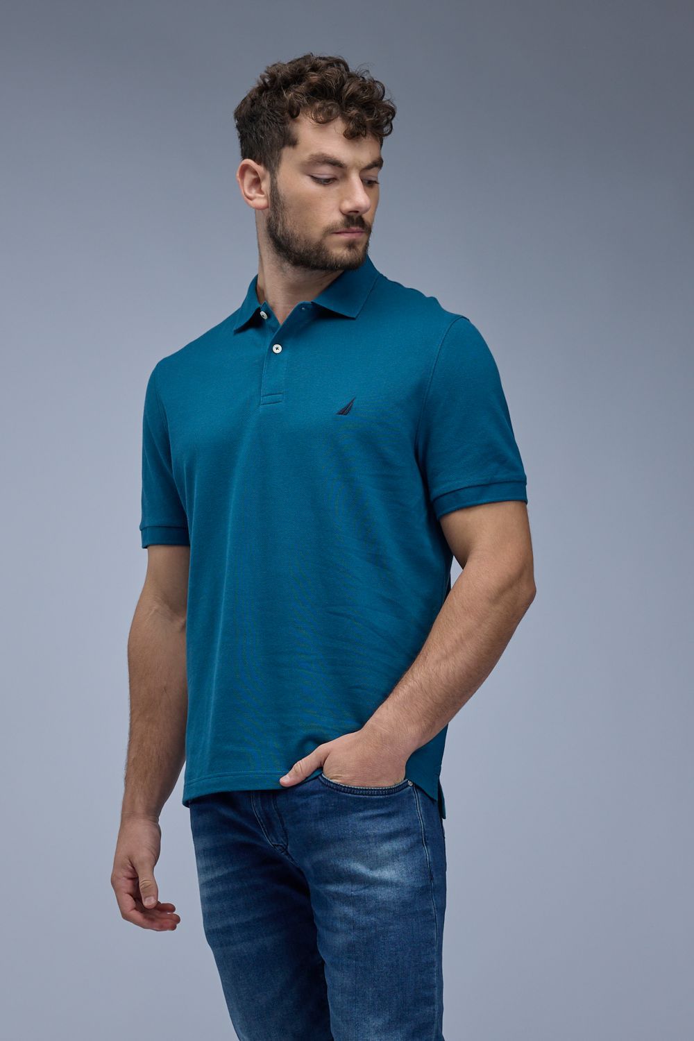 חולצת פולו קצרה עם לוגו Nautica רקום לגברים