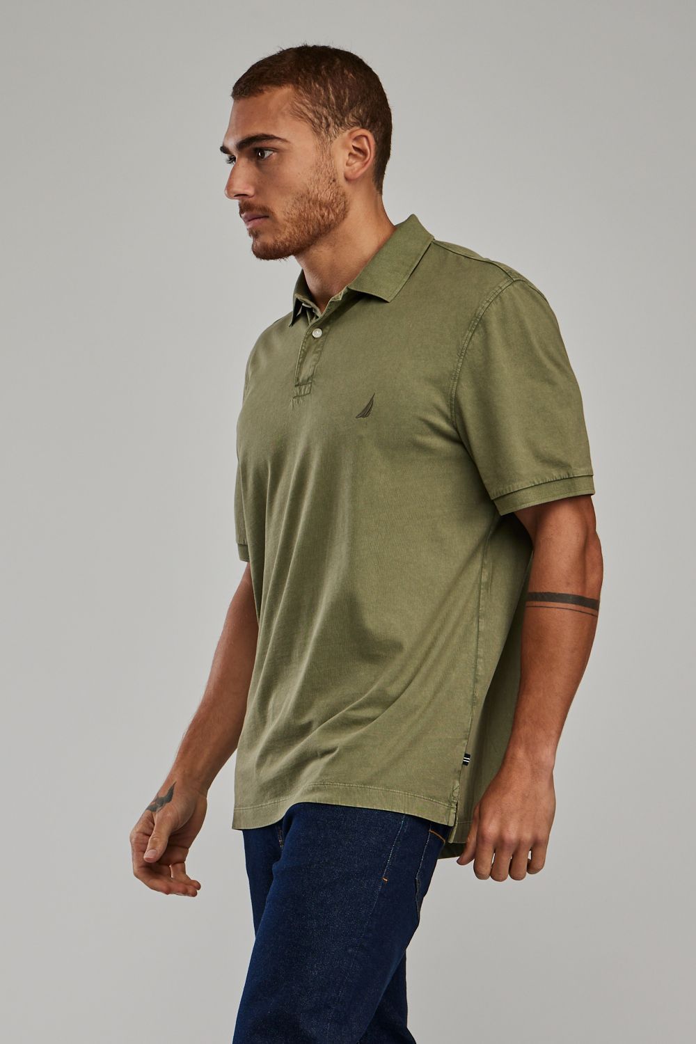 חולצת פולו Nautica לגברים עם לוגו רקום