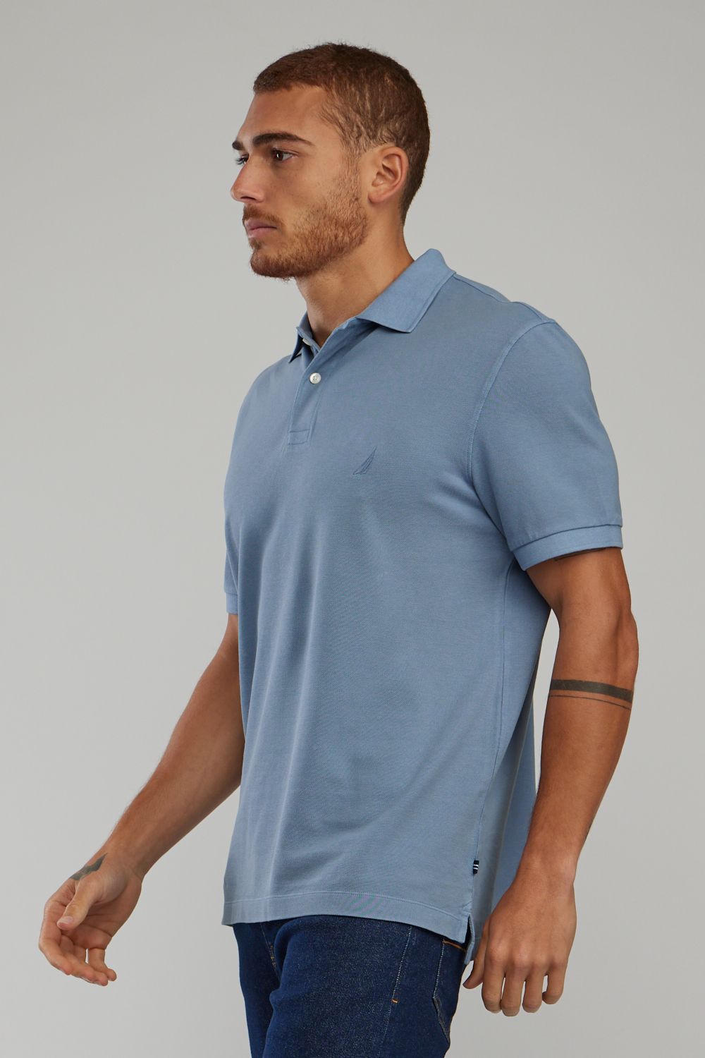 חולצת פולו Nautica לגברים עם לוגו רקום