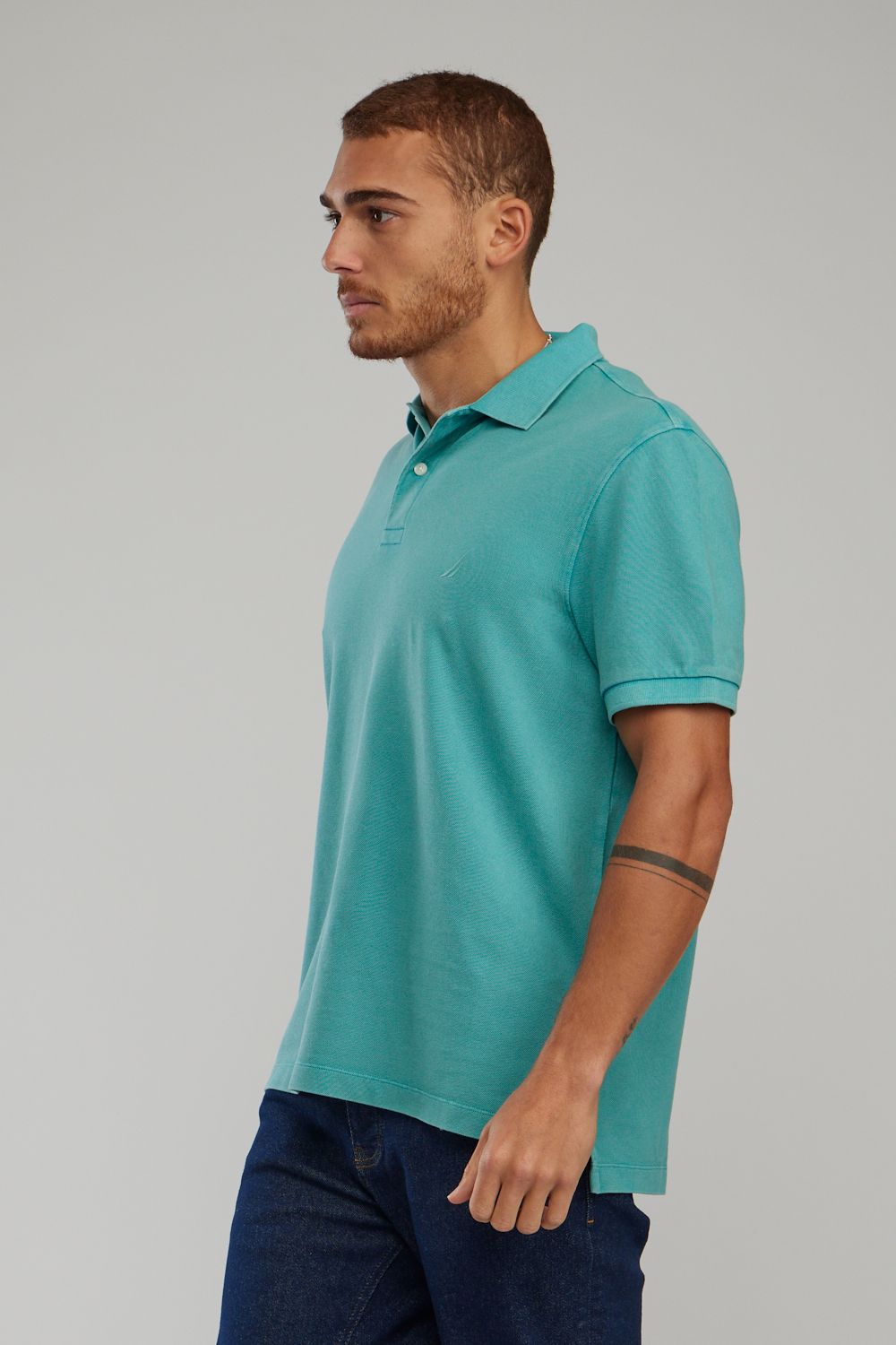 חולצת פולו Nautica לגברים עם לוגו רקום