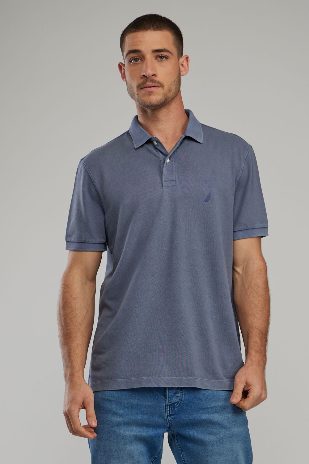 חולצת פולו Nautica לגברים עם לוגו רקום