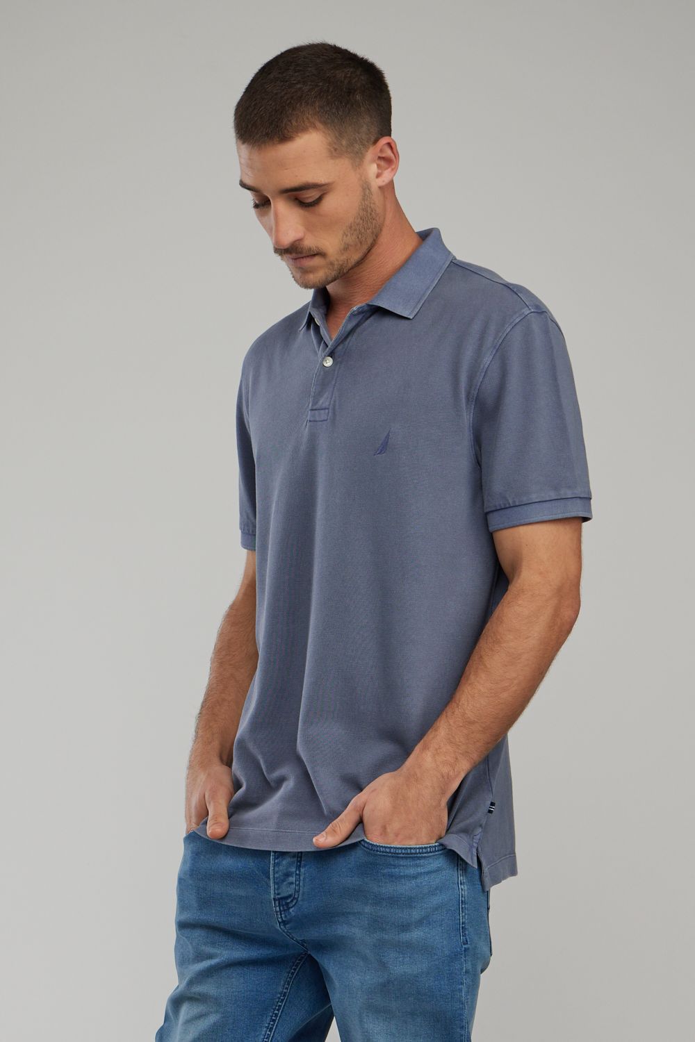 חולצת פולו Nautica לגברים עם לוגו רקום