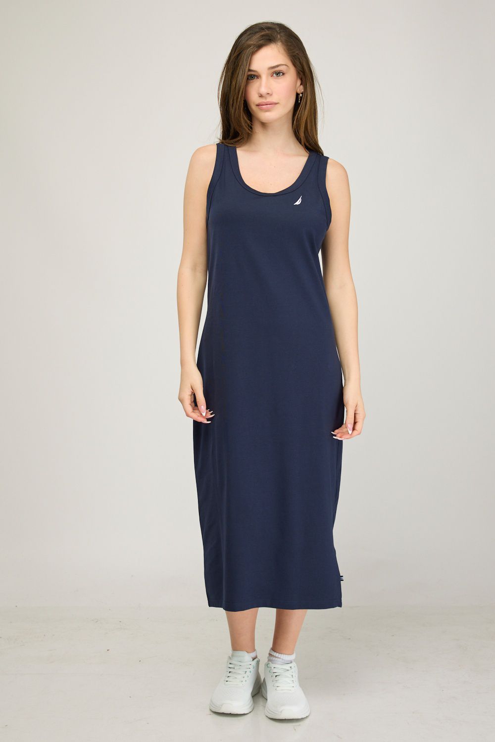 שמלת מקסי Nautica עם לוגו רקום לנשים