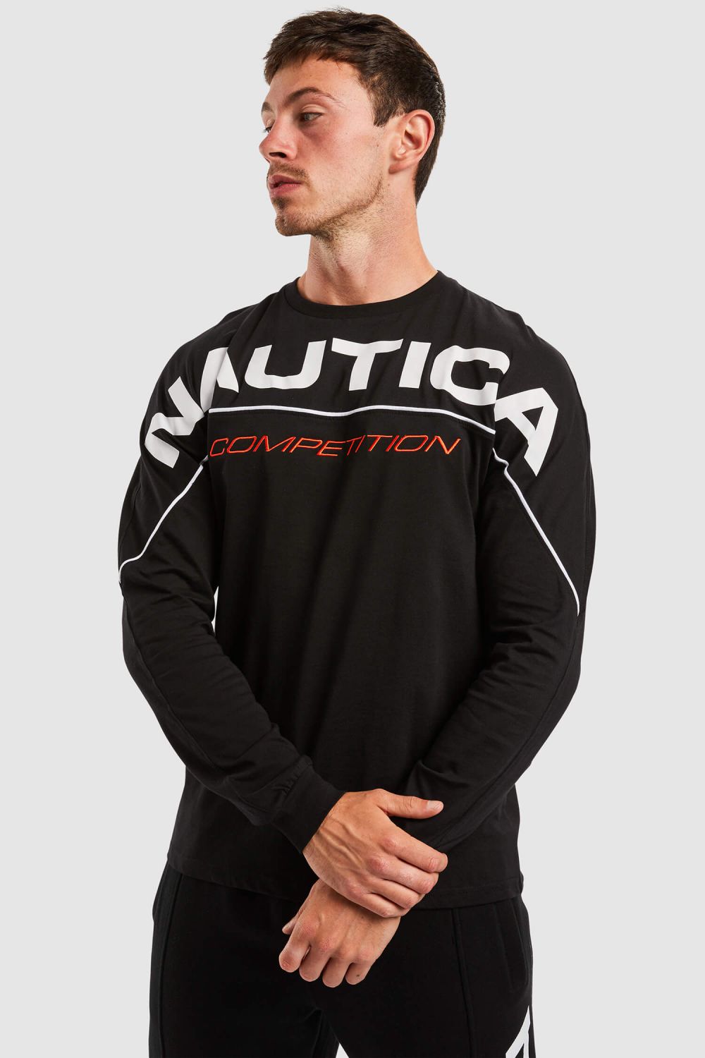 טי שירט בהדפס משולב רקמה nautica competition