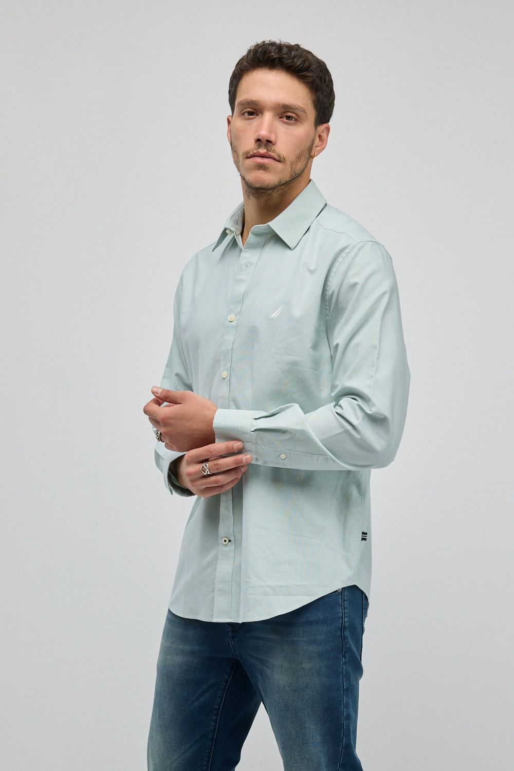 חולצה מכופתרת עם שרוול ארוך Nautica לגברים