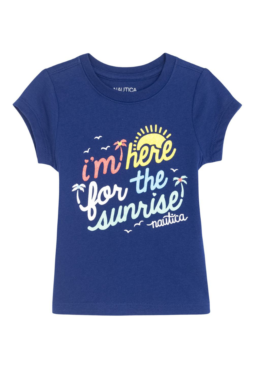 טי שירט עם הדפס I’M HERE FOR THE SUNRISE לקטנטנות (2T-4T)