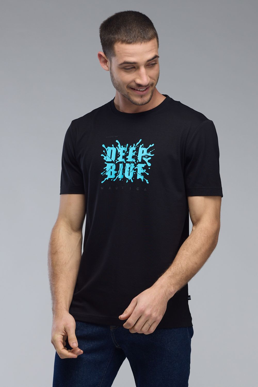 טי שירט Nautica לגברים עם הדפס