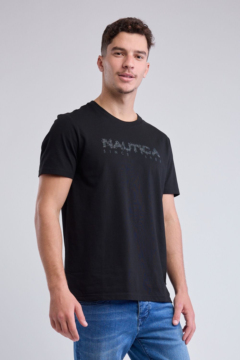 חולצת טי NAUTICA קצרה עם הדפס לגברים