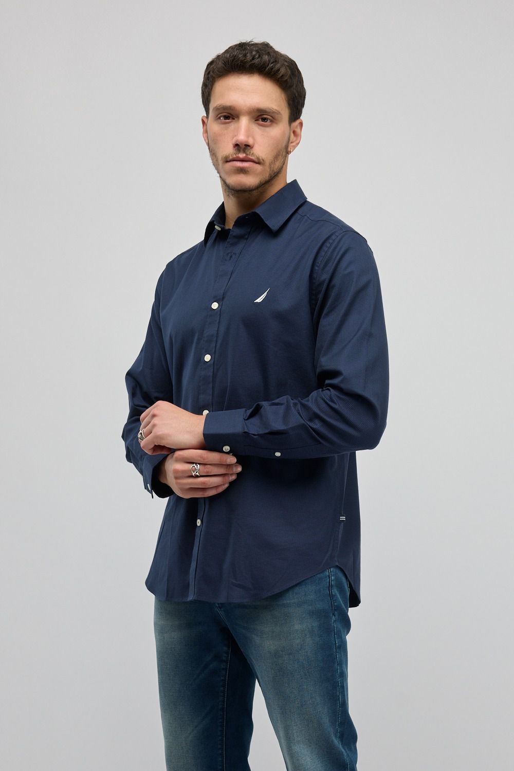 חולצה מכופתרת עם שרוולים ארוכים Nautica לגברים