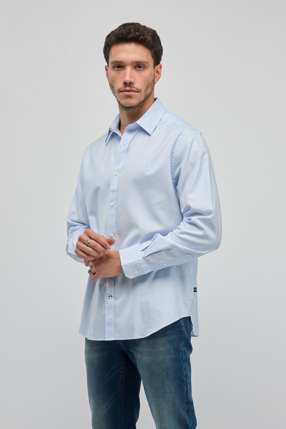 חולצה מכופתרת עם שרוולים ארוכים Nautica לגברים