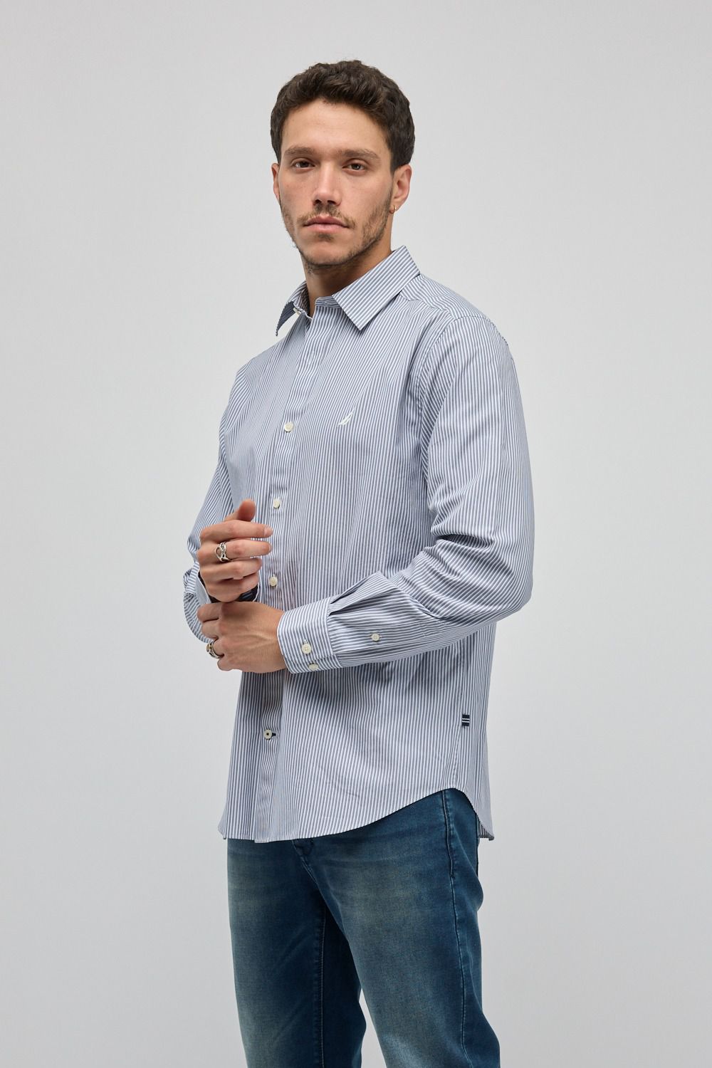 חולצה מכופתרת עם שרוול ארוך Nautica לגברים