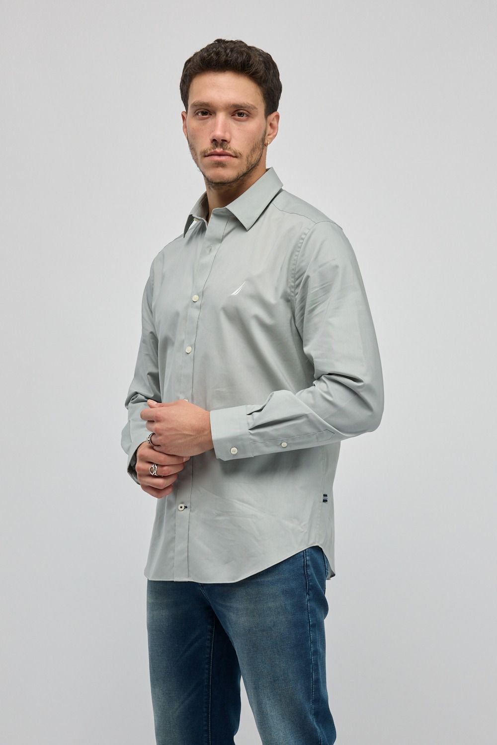 חולצה מכופתרת עם שרוולים ארוכים Nautica לגברים