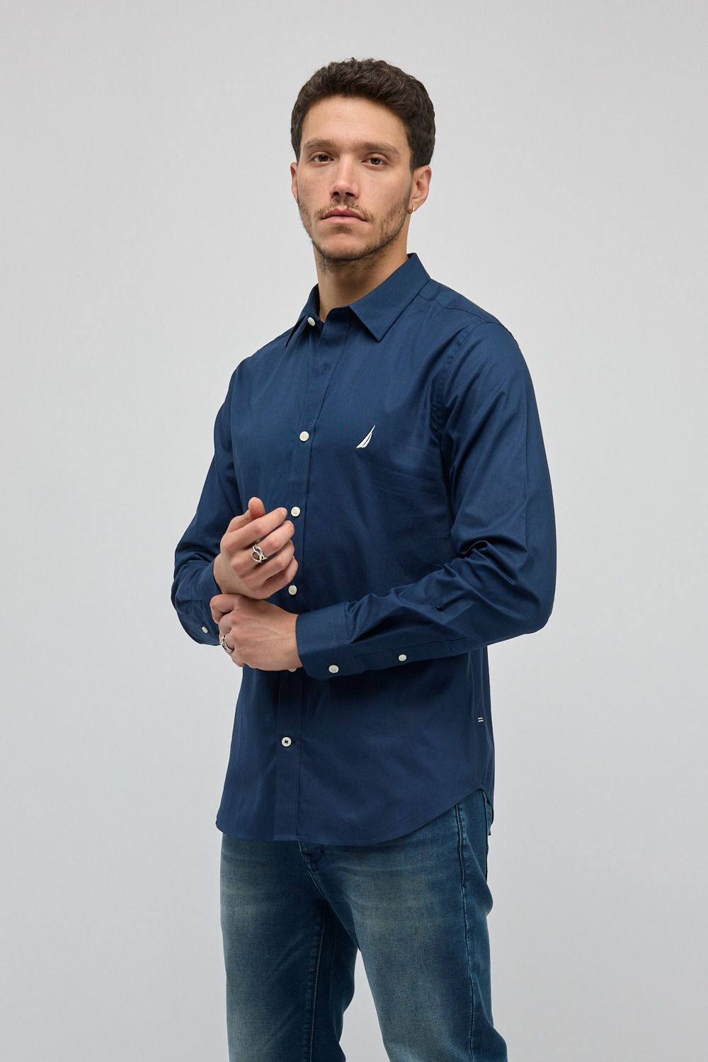 חולצה מכופתרת עם שרוול ארוך Nautica לגברים