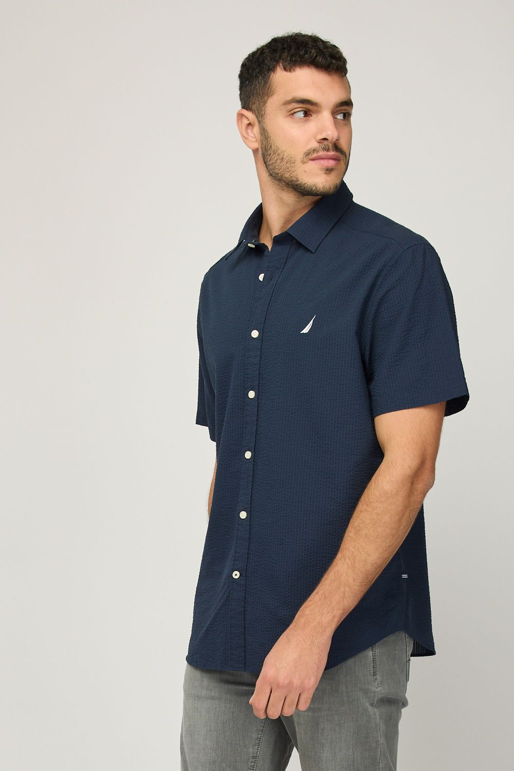 חולצת בד קצרה לגברים