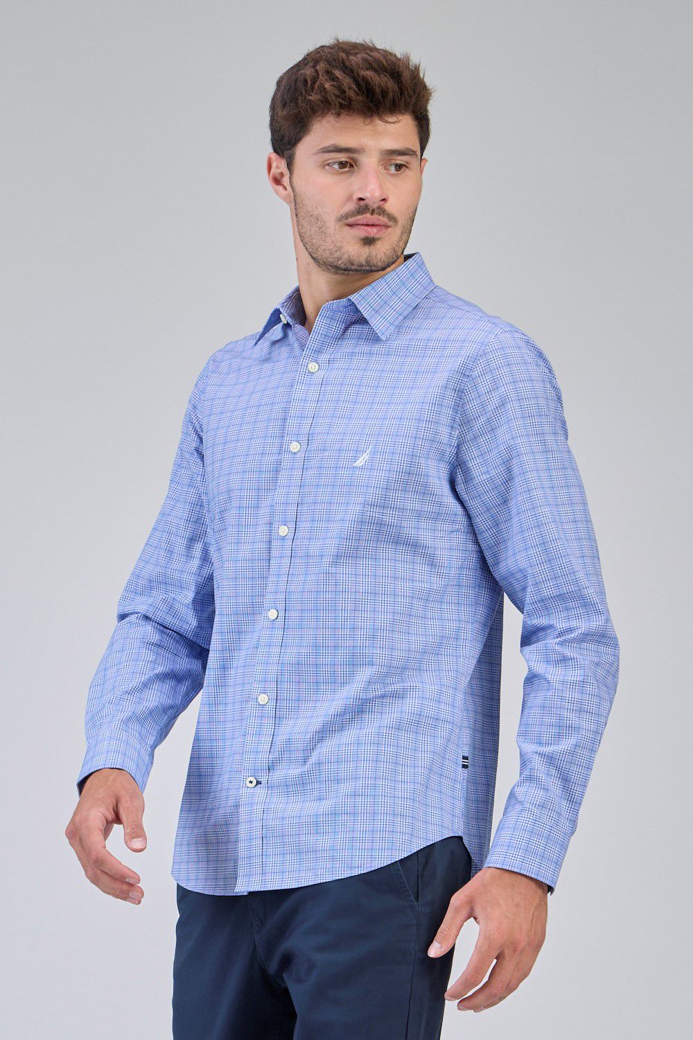 חולצה מכופתרת לגברים שרוול ארוך