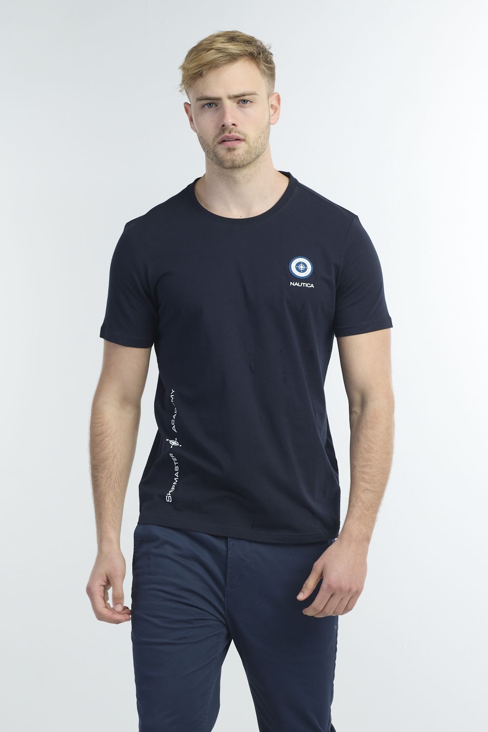 טי שירט צווארון עגול עם לוגו גלגל